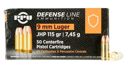 PPU Defense Luger JHP Ammo