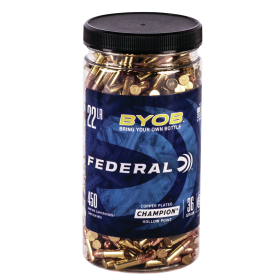 Federal Small Game Target BYOB 22 LR 36 gr Copper Plated Hollow Point (CPHP) 450 Bx/ 8 Cs