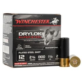Winchester 12 Ga. 2.75" #2 Drylok Super Steel Magnum Shotshell 25/Box