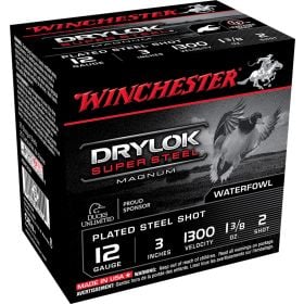Winchester 12 Ga. 3" #2 Drylok Super Steel Magnum Shotshell 25/Box
