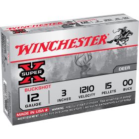 Winchester Super-X Buffered Buckshot 12 Gauge 3" 1210 FPS 15 Pellets 00 Buck
