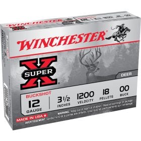 Winchester Super-X Buckshot Buffered 12 Gauge 3" 1210 FPS 15 Pellets 00 Buck Val