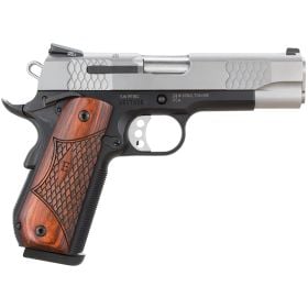 Smith & Wesson 1911SC, E-Series, 45 ACP, 4.25", Black Scandium Frame, Round Butt, Stainless Slide, Tritium Night Sights, 8+1, Laminated Wood Grips
