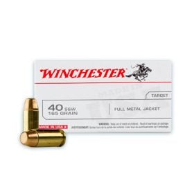 Winchester USA .40 S&W 165 Gr FMJ Bullets 100/Box