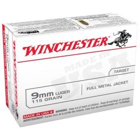Winchester 9mm 115 gr. FMJ Ammo 100 Rd Valu-Pak