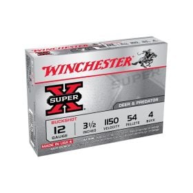 Winchester Super X Buckshot 12GA 3 1/2" #4 5/Box