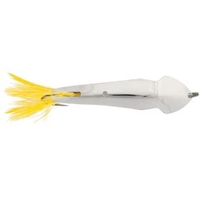 Luhr Jensen Pet Spoon w/ Yellow Feather 3/4 oz. Chrome