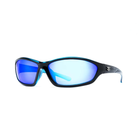 Calcutta Backspray Sunglasses Shiny Black/Blue Mirror