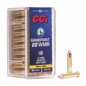CCI Gamepoint 22 WMR 40 Gr. 1875 fps Jacketed Soft Point 50/Box