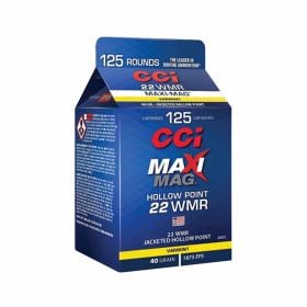 CCI Maxi-Mag 22 WMR 40 Gr. 1875 fps Jacketed Hollow Point 125/Box