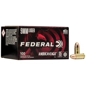 Federal American Eagle 9mm Luger FMJ 115 Gr. 100/Box