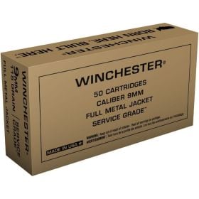 Winchester Service Grade 9mm Luger 115 Grain Full Metal Jacket 50/Box