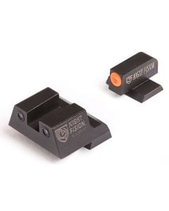 Night Fision Perfect Dot Night Sight Set Square Tritium Green with Orange Outline Front, Green with Black Outline Rear Black Frame for TPSF, TPSF Elite, TPSA Mod.2 9mm