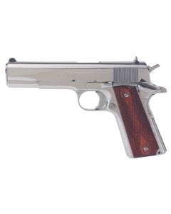 Colt 1911 Government .45ACP 7+1 5" NM Barrel Fixed Sights Grip/Thumb Safety Spur Hammer Wood Grips Polished SS SAO O1070BSTS