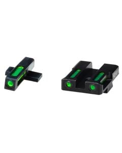 HiViz LiteWave H3 Set 3-Dot Tritium with LitePipe Technology Green Front & Rear Black Frame for Springfield XD,XD-M,XD-S,XD-E