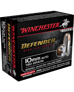 Winchester Ammo Defender 10MM 180 Gr Bonded Jacket Hollow Point 20/Box
