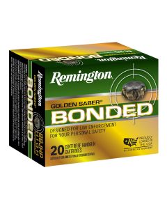 Remington Ammunition Golden Saber Bonded 45 ACP 185 gr Bonded Brass Jacketed Hollow Point 20 Per Box