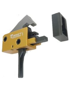 Timney Triggers PCC Trigger  Single-Stage Straight Trigger with 2.50-3 lbs Draw Weight & Black/Gold Finish for AR-Platform