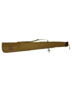 Boyt Harness Alaskan Shotgun Case made of Waxed Canvas with Khaki Finish, Quilted Flannel Lining, Brass Hardware & Heavy-Duty Web Sling & Spine 52" L
