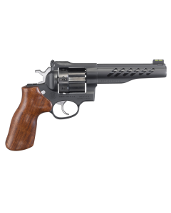 Ruger Super GP100 .357Mag Revolver 8Rd 5.5" Half-lug Shrouded Barrel SS Frame Fiber Optic Frt/Adj Rear Sight Wood Grip 5065