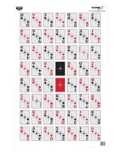 Birchwood Casey EZE-Scorer 52-Card Shoot-Up Playing Cards Paper Hanging 23" x 35" Black/Red 100 Per Pkg