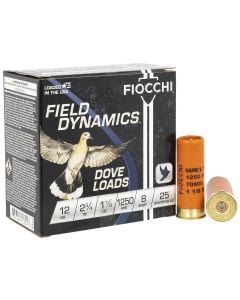 Fiocchi  Field Dynamics Dove & Quail 12 Gauge 2.75" 1 1/8 oz 1250 fps 8 Shot 25/Box