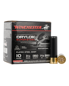 Winchester Ammo Drylock Super Steel Magnum 10 Gauge 3.5" 1 5/8 oz BBB Shot 25 Bx/ 10 Cs