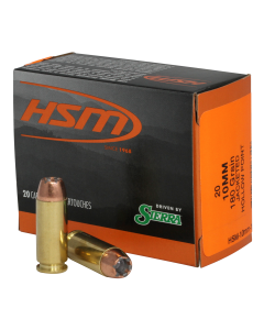 HSM Pro Pistol 10mm Auto 180 gr Jacketed Hollow Point 20 Bx/ 20 Cs