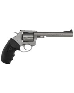 Charter Arms 74460 Bulldog Target 44 S&W Spl Caliber with 6" Barrel, 5rd Capacity Cylinder, Overall Matte Stainless Steel Finish, Finger Grooved Black Rubber Grip & Adjustable Sights