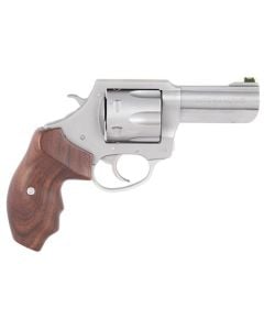 Charter Arms 73526 Professional V 357 Mag Caliber with 3" Barrel, 6rd Capacity Cylinder, Overall Matte Stainless Steel Finish & Finger Grooved Wood Grip