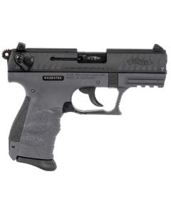 Walther P22Q, 22LR, 10+1, 3.42", Black, Tungsten Gray Frame, Interchangeable Backstraps, Picatinny Rail