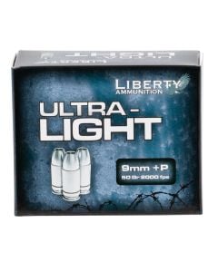 Liberty Ammunition Ultra-Light 9mm Luger +P 50 gr Lead Free Fragmenting Hollow Point 20 Per Box