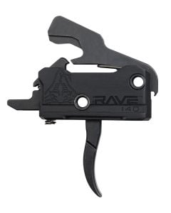 Rise Armament RA-140 Super Sporting Single-Stage Curved Trigger with 3.50 lbs Draw Weight & Black Hardcoat Anodized Finish for AR-Platform Right