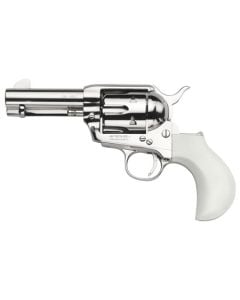 Taylors & Company 200073 1873 Cattleman 357 Mag Caliber with 3.50" Barrel, 6rd Capacity Cylinder, Overall Nickel-Plated Finish Steel & Ivory Birdshead Synthetic Grip
