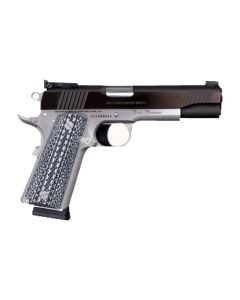 Colt Mfg Custom Competition 9mm Luger Pistol 5" Stainless Black/Gray Scalloped G10 Grip O1072CS