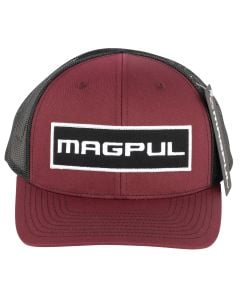 Magpul Wordmark Patch Trucker Hat Black/Red Adjustable Snapback OSFA Structured