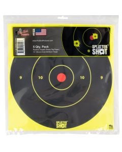 Pro-Shot SplatterShot  12" Bullseye Tagboard Hanging Pistol/Rifle Black/Red 5 Pack