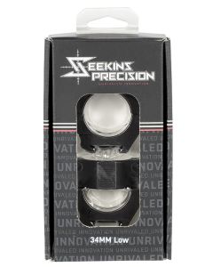 Seekins Precision 0010630002 Scope Ring Set  For Rifle Picatinny Rail Low 34mm Tube Matte Black Anodized Aluminum