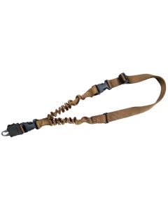 Tacshield Shock Sling made of Coyote Webbing with Double QRB & Single-Point Design for Rifle/Shotgun