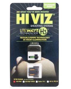 HiViz LiteWave H3 Set 3-Dot Tritium with LitePipe Technology Green with White Outline Front, Orange Rear Black Frame for S&W M&P, M&P Compact (Except CORE,M&P22,M&P Long Slide)