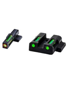 HiViz LiteWave H3 Set 3-Dot Tritium with LitePipe Technology Green with Orange Outline Front, Green Rear Black Frame for S&W M&P Shield (Except M&P22,CORE,M&P Long Slide)