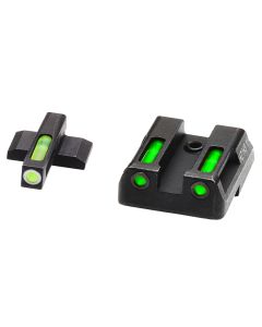 HiViz LiteWave H3 Set 3-Dot Tritium with LitePipe Technology Green with White Outline Front, Green Rear Black Frame for HK 45C,P30,VP9,VP40,VP9SK,45,P30L