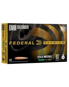 Federal Premium Gold Medal 6MM Creedmoor 109 Gr. Berger Long Range Hybrid Target 20/Box