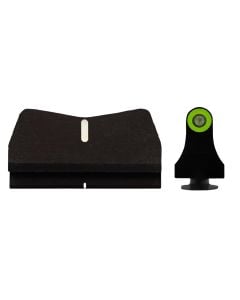 XS Sights DXW II Standard Dot Suppressor Height Night Sight Set Tritium Green with Green Outline Front, Black with White Stripe Rear Black Frame for Most Glock Gen1-5