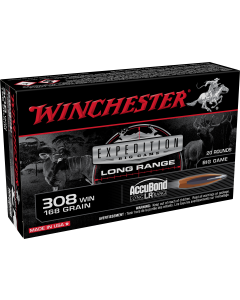 Winchester Ammo Expedition Big Game Long Range 308 Win 168 gr AccuBond Long Range 20 Bx/10 Cs