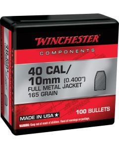 Winchester Ammo  Centerfire Handgun Reloading 40 S&W .400 165 gr Full Metal Jacket Truncated-Cone (TCFMJ) 100 Per Box