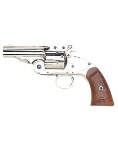 Taylors & Company 550675 Schofield Top Break 44-40 Win Caliber with 5" Barrel, 6rd Capacity Cylinder, Overall Nickel-Plated Finish Steel & Walnut Grip