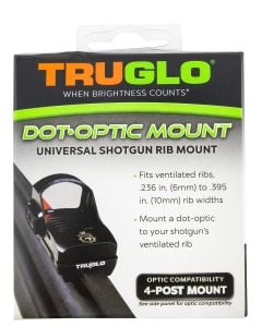 TruGlo Universal Shotgun Rib Mounts Black 4-Post Mounting System