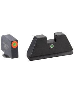 AmeriGlo Tall Suppressor Height Sight XL i-Dot Tritium Green with Orange Outline Front, Green Rear Black Frame for Most Glock Gen1-5 (Except 42,43)
