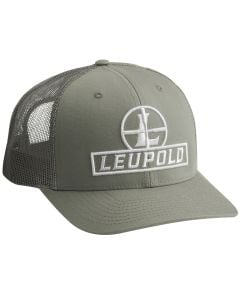 Leupold Reticle Trucker Hat Loden Green Adjustable Snapback OSFA Semi-Structured
